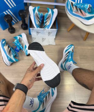 Tenis Adidas Adizero Adios 8 Branco Celeste Masculino Premium 5