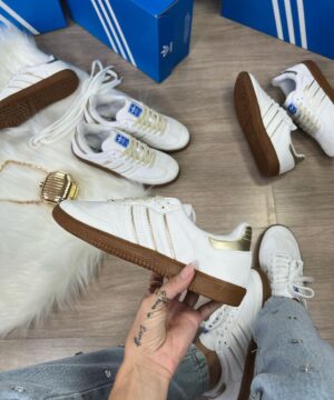 Tenis Adidas Samba OG Branco Fourado Feminino 2