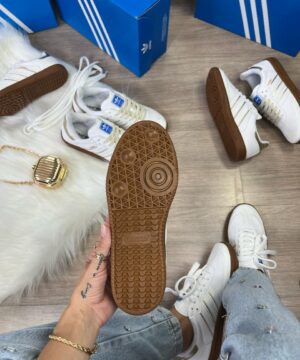Tenis Adidas Samba OG Branco Fourado Feminino 4