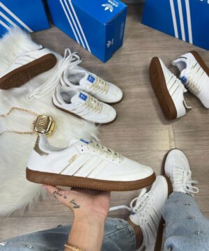 Tênis Adidas Samba OG  Branco Fourado Feminino