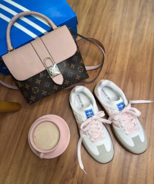 Tenis Adidas Samba Sintetico Branco Rose Feminino Premium 6