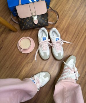 Tenis Adidas Samba Sintetico Branco Rose Feminino Premium 8