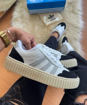 Tenis Adidas Trat sup Branco Cinza Preto Feminino Premium 4