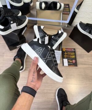 Tênis Emporio Armani Exchange Preto Branco Masculino Premium