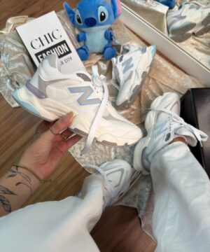 Tênis New Balance 9060 Feminino Branco Azul Premium