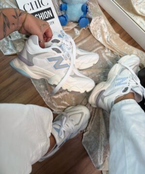 Tenis New Balance 9060 Feminino Branco Azul Premium 4