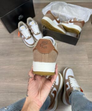 Tenis Nike Air Force 1 Bege Marrom Feminino Premium 4