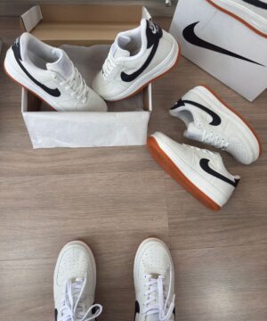 Tenis Nike Air Force 1 Branco Preto Masculino Premium 1