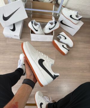 Tenis Nike Air Force 1 Branco Preto Masculino Premium 6