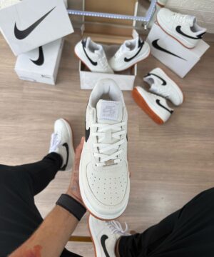 Tenis Nike Air Force 1 Branco Preto Masculino Premium 9
