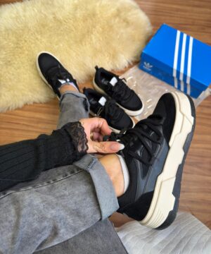 Adidas Plataforma Cadarço Duplo Preto