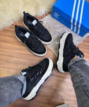 Adidas Plataforma Cadarço Duplo Preto