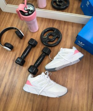 Adidas galaxy 6 running Branco prata rosa 3