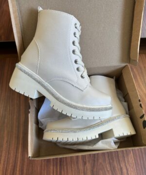 Coturno strass Bridi Branco Feminino