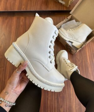 Coturno strass Bridi Branco Feminino