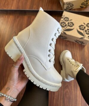 Coturno strass Bridi Branco Feminino