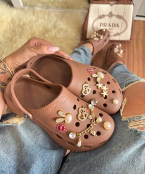 Crocs Plataforma Marrom