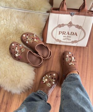 Crocs Plataforma Marrom