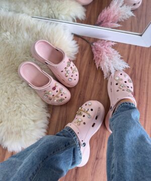 Crocs Plataforma Rosa 4
