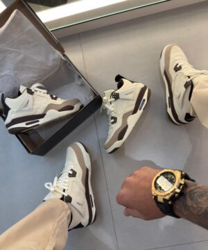 Jordan 4 retrô Premium Branco e preto Masculino