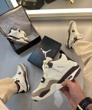 Jordan 4 retrô Premium Branco e preto Masculino