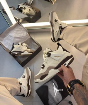 Jordan 4 retrô Premium Branco e preto Masculino