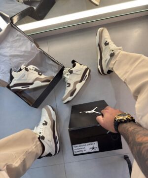 Jordan 4 retrô Premium Branco e preto Masculino