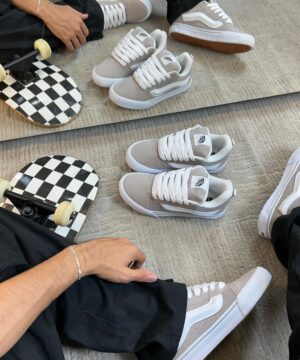 Vans old knu prime Cinza e branco masculino