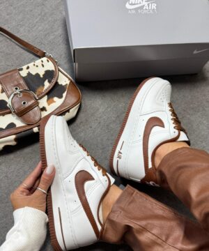 Air Force F1 Luxo Branco e Marrom Atacado