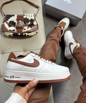 Air force F1 Luxo Branco e Marrom 4