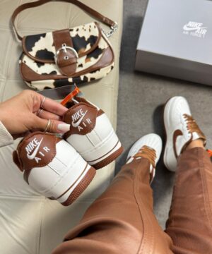 Air force F1 Luxo Branco e Marrom 5