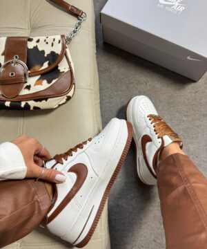 Air force F1 Luxo Branco e Marrom 6