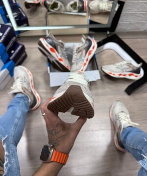 Mizuno Wave Stratos Off White Laranja Atacado 3