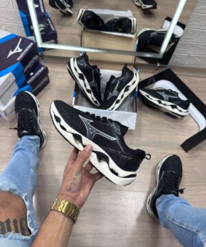 Mizuno Wave Stratos Preto e Branco Atacado 4