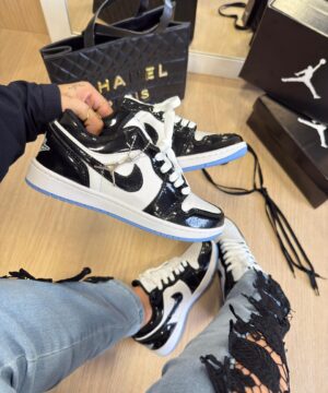 Nike Air Jordan Verniz Branco e Preto 3