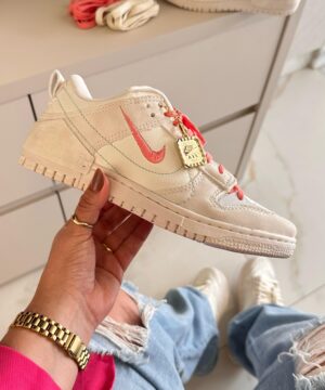 Nike Dunk Low Disrupt Branco e Rosa Atacado