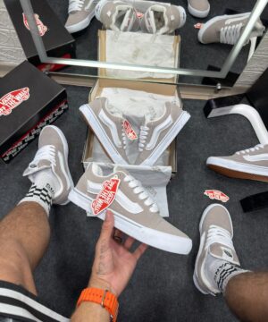 Tênis Vans Knu Skool Branco e Cinza Atacado