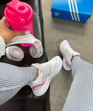 Adidas Run Falcon Branco Rosa Atacado 4