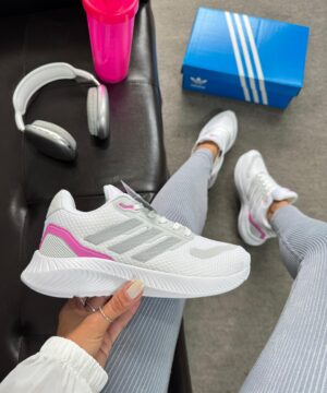 Adidas Run Falcon Branco Rosa Atacado 5