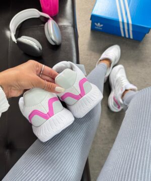 Adidas Run Falcon Branco Rosa Atacado 9