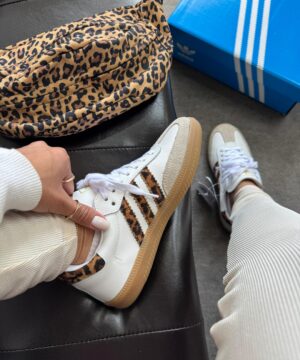 Adidas Samba OG Couro Branco e Marrom Atacado 5