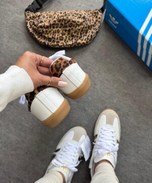 Adidas Samba OG Couro Branco e Marrom Atacado 8