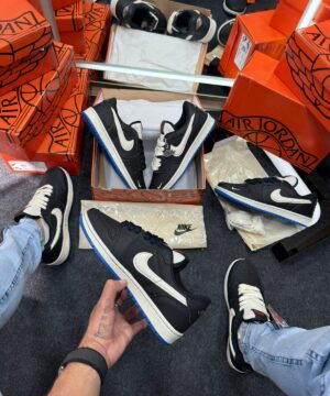 Air Jordan W-7 Prime Preto Branco Azul Atacado