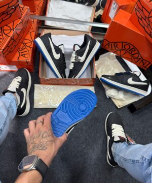 Air Jordan W 7 Prime Preto Branco Azul Atacado 4