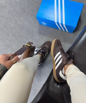 Samba OG Carbono Trico Couro Cafe Branco Atacado 10