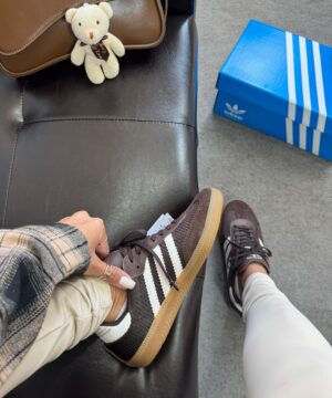 Samba OG Carbono Trico Couro Cafe Branco Atacado 6