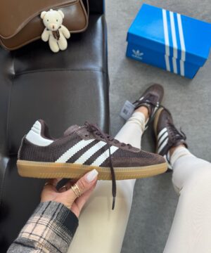 Samba OG Carbono Trico Couro Cafe Branco Atacado 7