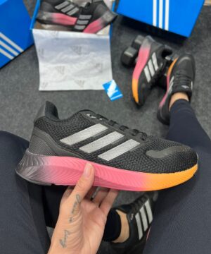 Adidas Falcon Premium Preto com Prata e Rosa Atacado