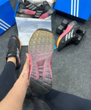 Adidas Falcon Premium Preto com Prata e Rosa Atacado 4