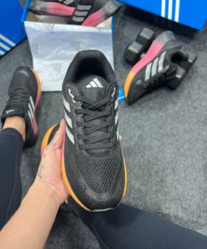 Adidas Falcon Premium Preto com Prata e Rosa Atacado 5